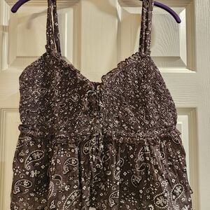 American Eagle Outfitters Brown Paisley Tank Top